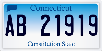 CT license plate AB21919