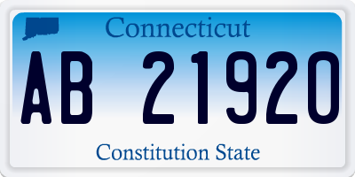 CT license plate AB21920