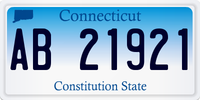 CT license plate AB21921