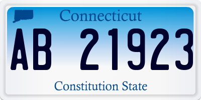 CT license plate AB21923