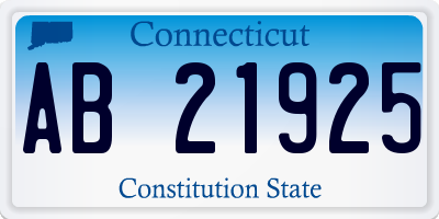 CT license plate AB21925