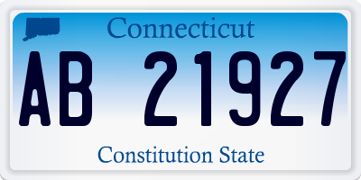 CT license plate AB21927