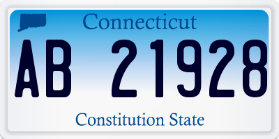 CT license plate AB21928