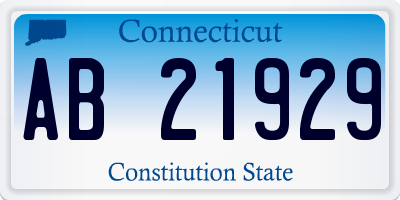 CT license plate AB21929