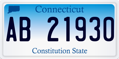 CT license plate AB21930