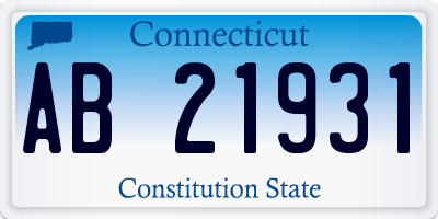 CT license plate AB21931