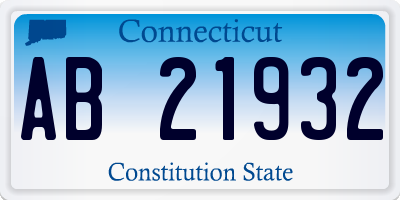 CT license plate AB21932