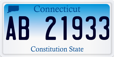 CT license plate AB21933