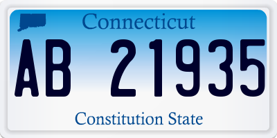 CT license plate AB21935