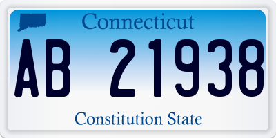 CT license plate AB21938