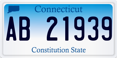 CT license plate AB21939