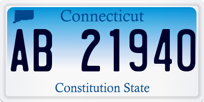 CT license plate AB21940