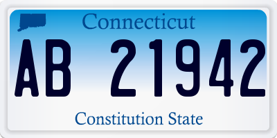 CT license plate AB21942