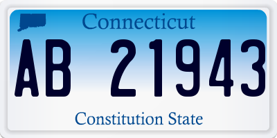 CT license plate AB21943