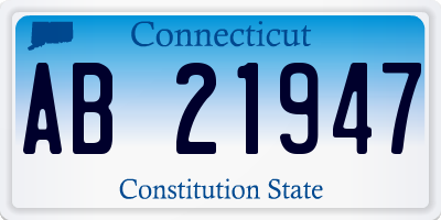 CT license plate AB21947