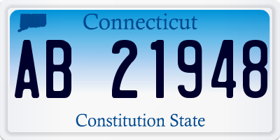 CT license plate AB21948