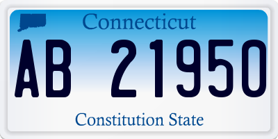 CT license plate AB21950