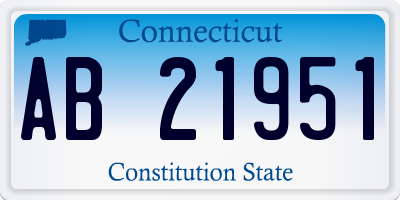 CT license plate AB21951