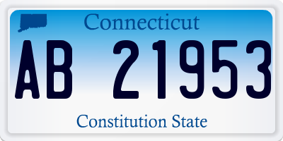 CT license plate AB21953