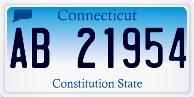 CT license plate AB21954