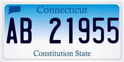 CT license plate AB21955