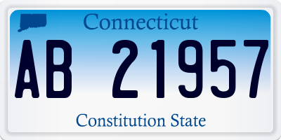 CT license plate AB21957