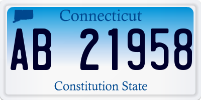 CT license plate AB21958