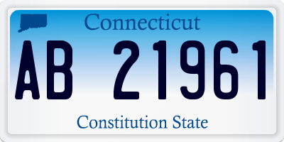 CT license plate AB21961