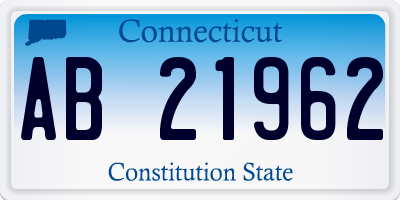 CT license plate AB21962