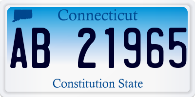 CT license plate AB21965