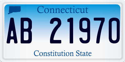 CT license plate AB21970