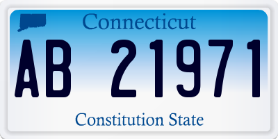 CT license plate AB21971