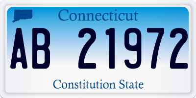 CT license plate AB21972