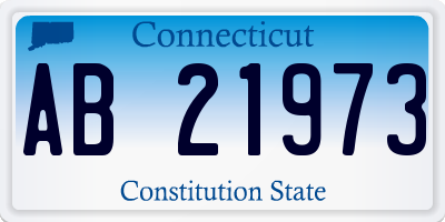 CT license plate AB21973