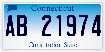 CT license plate AB21974