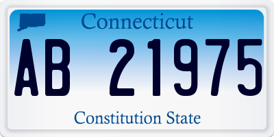 CT license plate AB21975