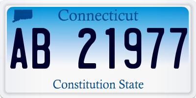 CT license plate AB21977