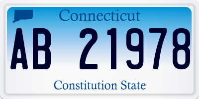 CT license plate AB21978