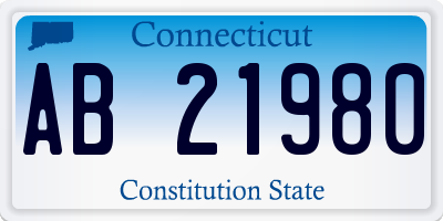 CT license plate AB21980