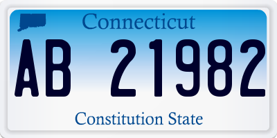 CT license plate AB21982