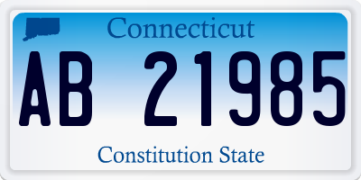 CT license plate AB21985