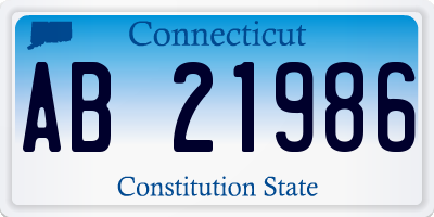 CT license plate AB21986