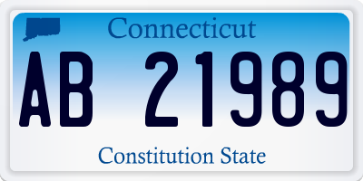 CT license plate AB21989