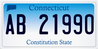 CT license plate AB21990