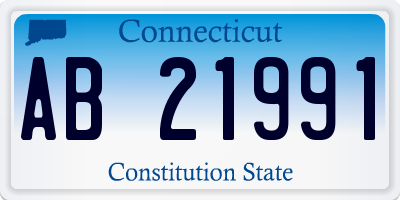 CT license plate AB21991