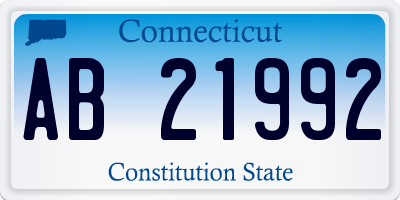 CT license plate AB21992