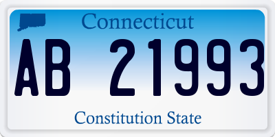 CT license plate AB21993