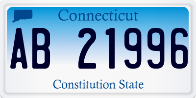 CT license plate AB21996