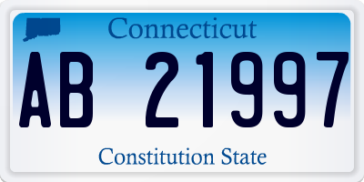 CT license plate AB21997