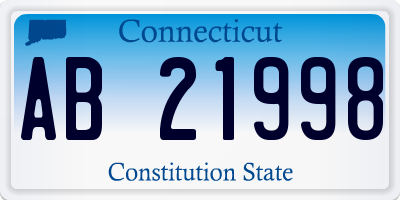 CT license plate AB21998